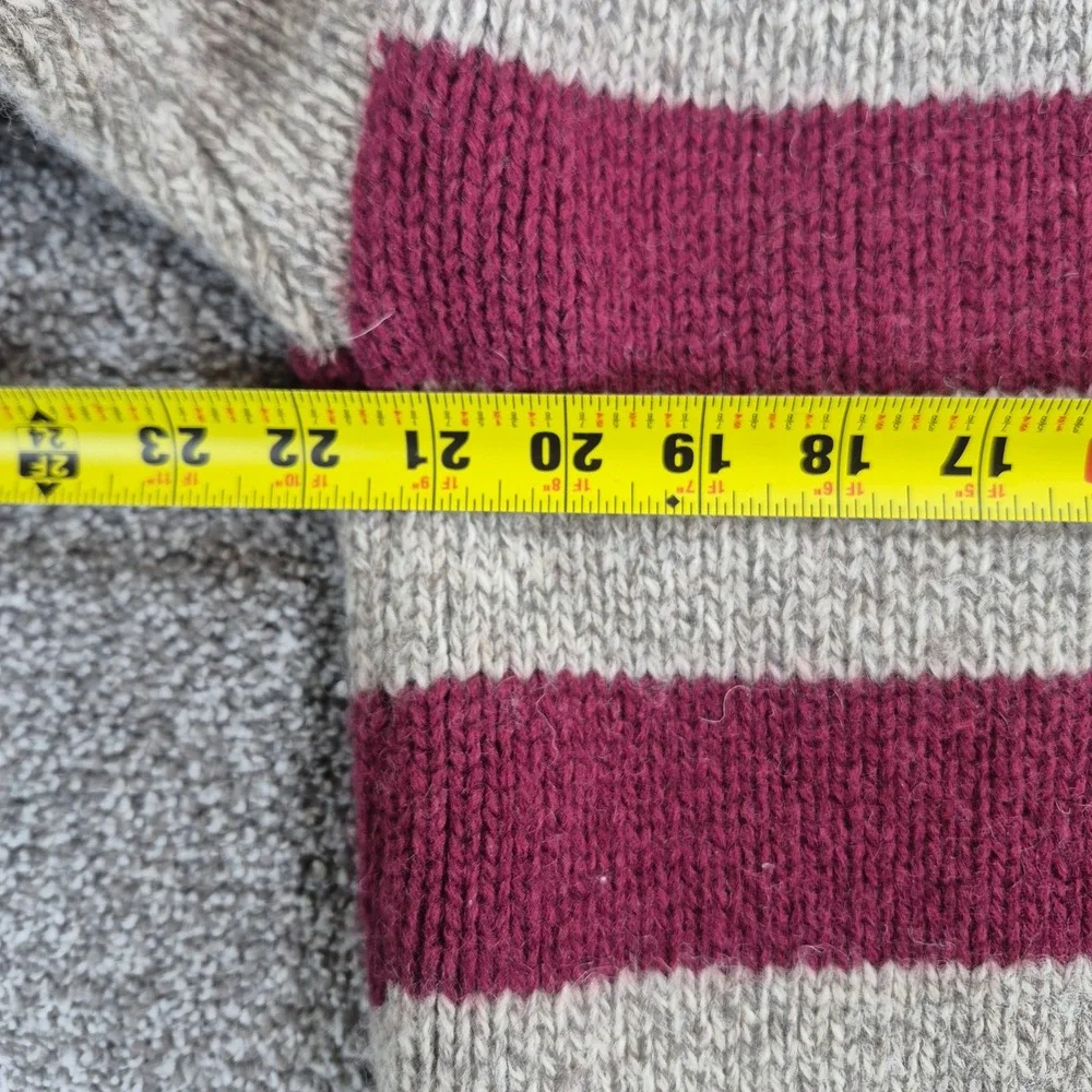 Vintage GAP Wool‎ Sweater Mens Large Rugby Striped Shawl Neck Heavyweight Knit